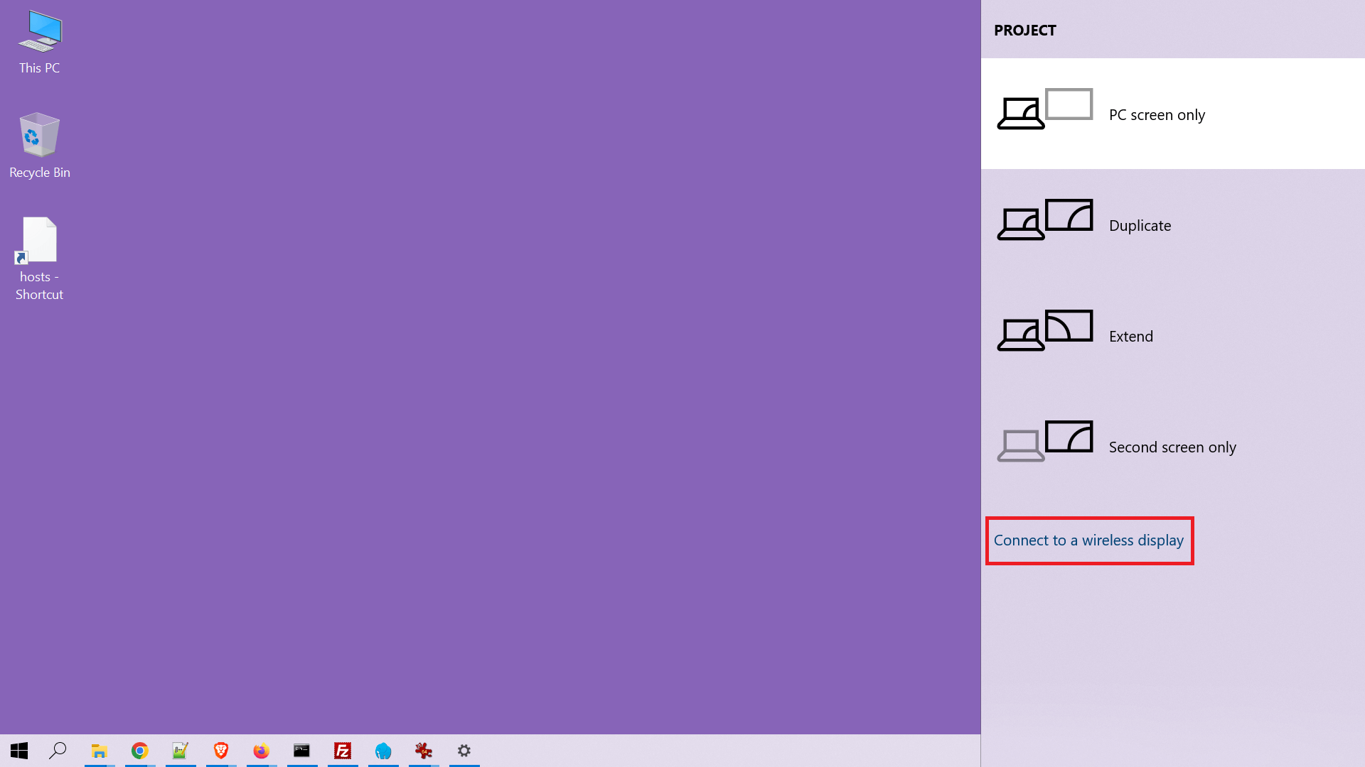 Connect to wireless display on windows