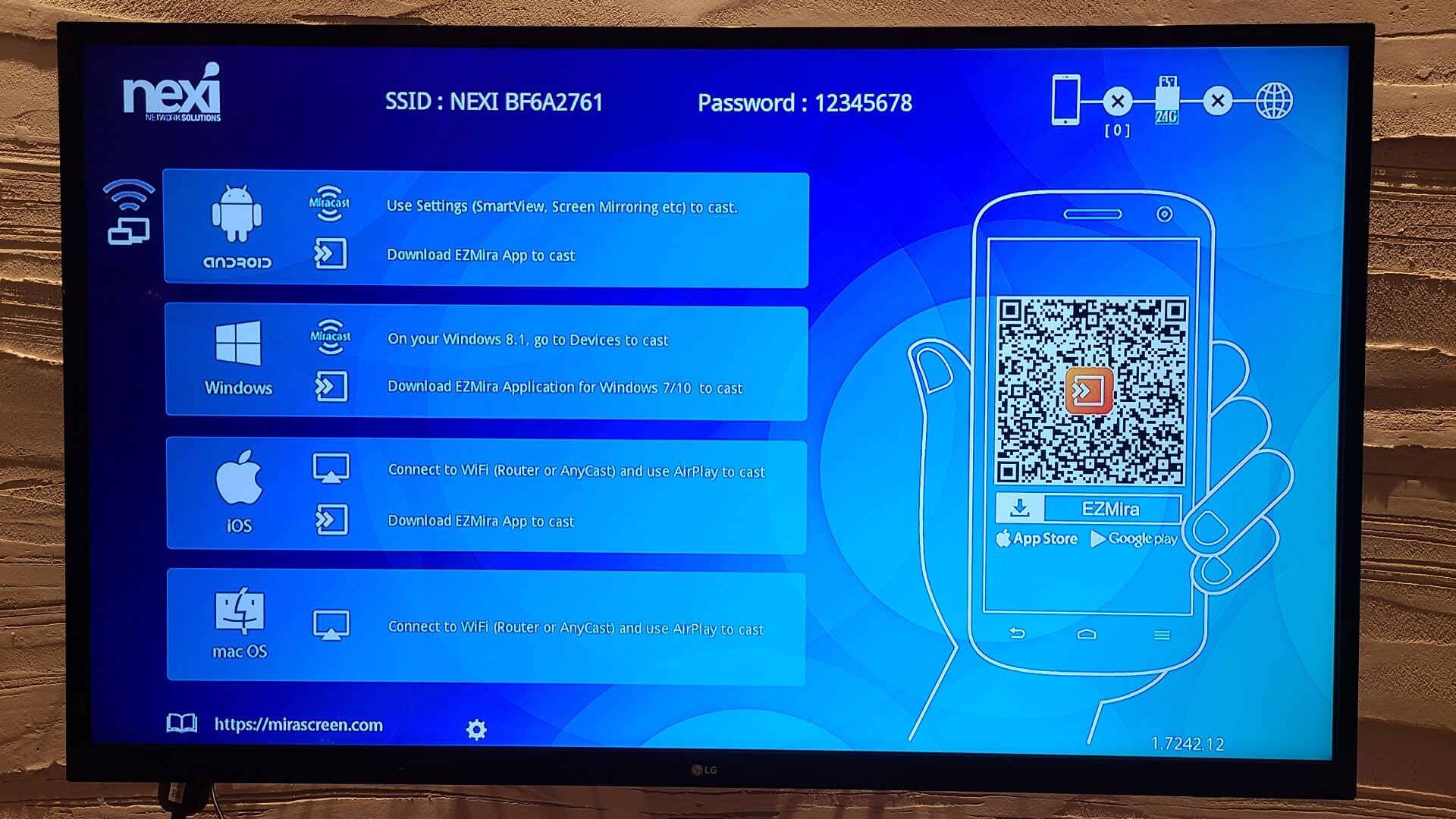 Miracast wireless dongle user interface