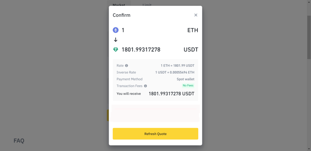 Binance eth to usdt