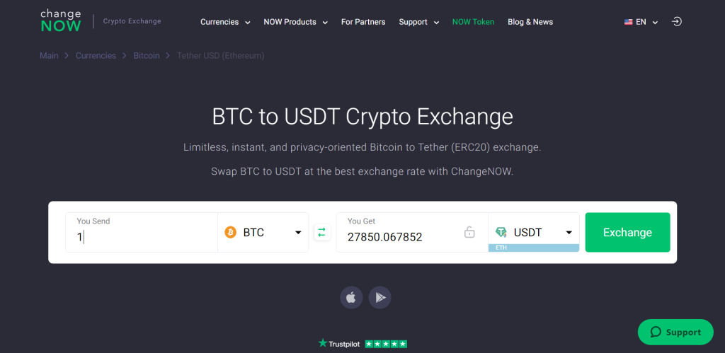 Changenow btc to usdt